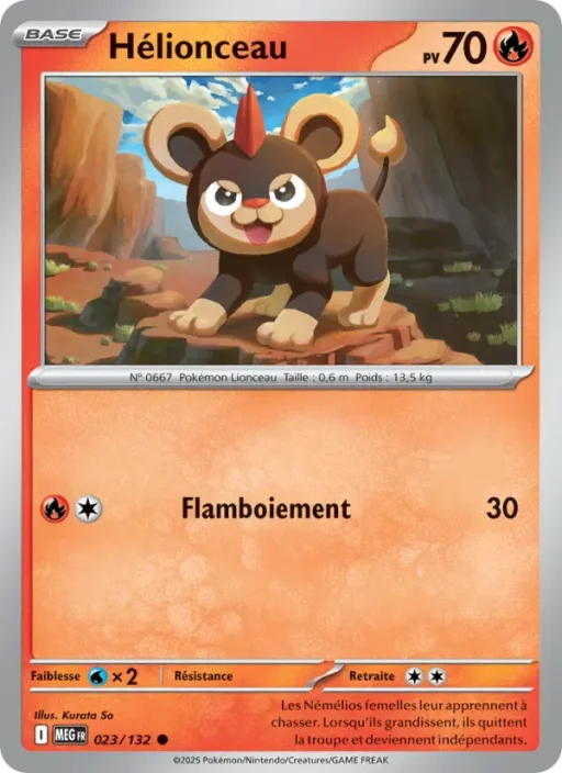 Carte Pokémon Hélionceau 023/132 Commune Méga-Évolution