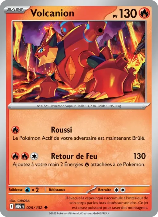 Carte Pokémon Volcanion 025/132 Peu Commune Méga-Évolution
