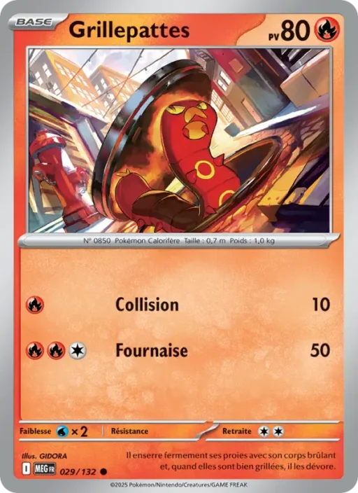 Carte Pokémon Grillepattes 029/132 Commune Méga-Évolution