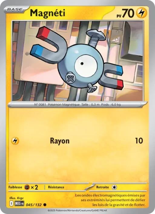Carte Pokémon Magnéti 045/132 Commune Méga-Évolution