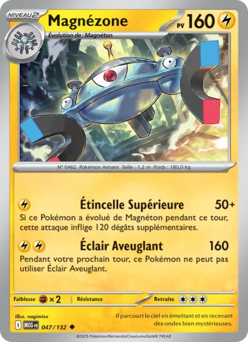 Carte Pokémon Magnézone 047/132 Peu Commune Méga-Évolution