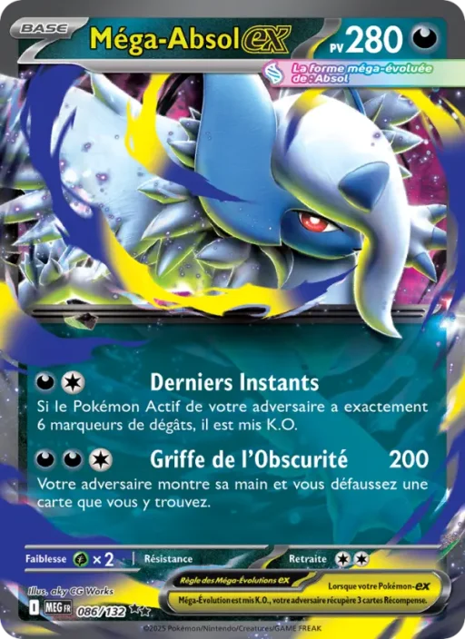 Carte Pokémon Méga-Absol-ex 086/132 Double rare Méga-Évolution