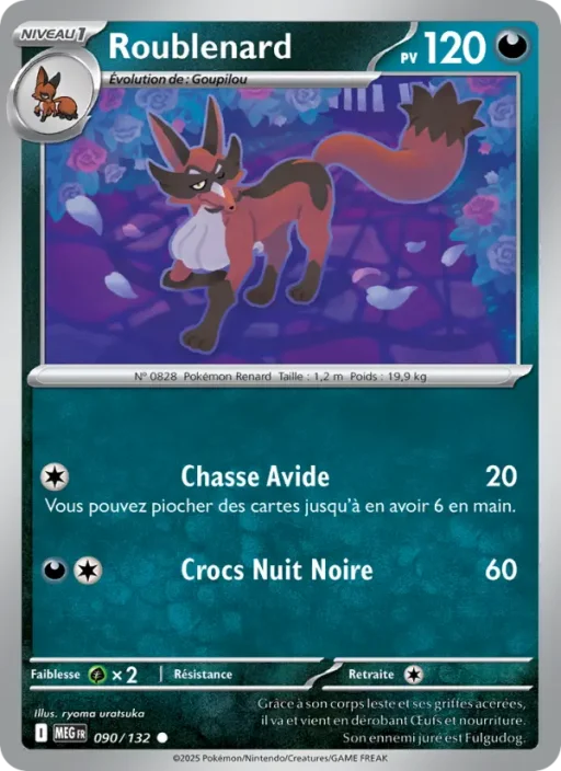 Carte Pokémon Roublenard 090/132 Commune Méga-Évolution