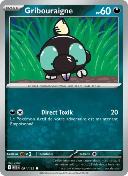 Carte Pokémon Gribouraigne 091/132 Commune Méga-Évolution