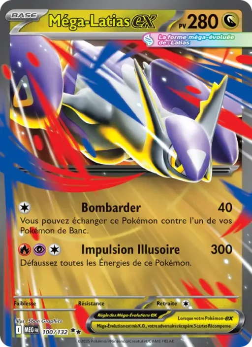 Carte Pokémon Méga-Latias-ex 100/132 Double rare Méga-Évolution