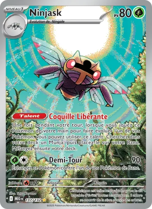 Carte Pokémon Ninjask 137/132 Illustration rare Méga-Évolution