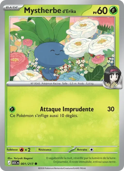 Carte Pokémon Mystherbe d'Erika 001/295 Commune Héros Transcendants