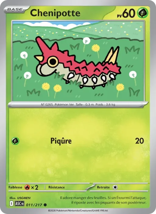 Carte Pokémon Chenipotte 011/295 Commune Héros Transcendants