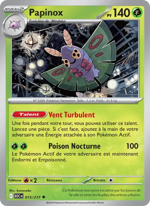 Carte Pokémon Papinox 015/295 Peu Commune Héros Transcendants