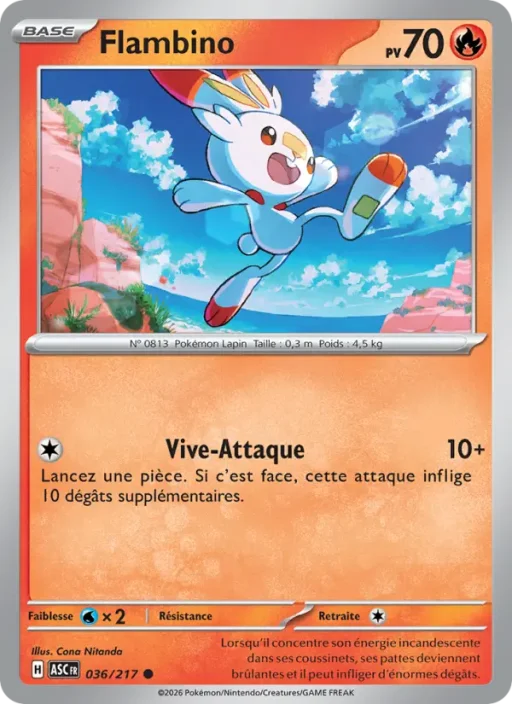 Carte Pokémon Flambino 036/295 Commune Héros Transcendants