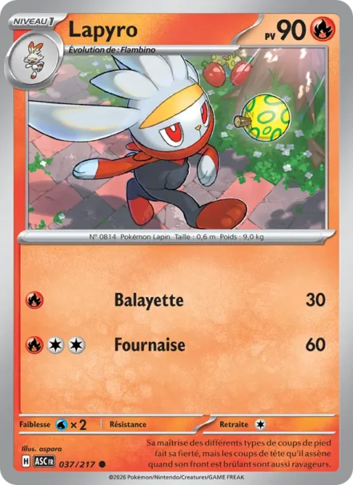 Carte Pokémon Lapyro 037/295 Commune Héros Transcendants