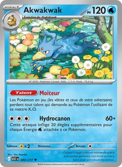 Carte Pokémon Akwakwak 040/295 Peu Commune Héros Transcendants
