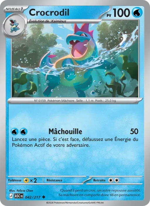 Carte Pokémon Crocrodil 042/295 Peu Commune Héros Transcendants