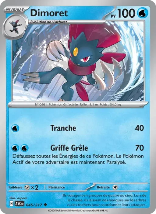 Carte Pokémon Dimoret 045/295 Peu Commune Héros Transcendants