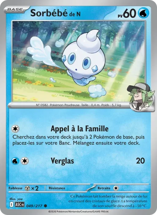 Carte Pokémon Sorbébé de N 049/295 Commune Héros Transcendants