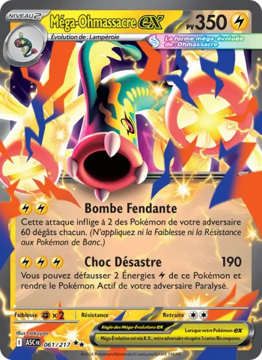 Carte Pokémon Méga-Ohmassacre-ex 061/295 Double rare Héros Transcendants