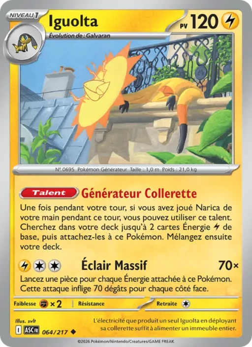 Carte Pokémon Iguolta 064/295 Peu Commune Héros Transcendants