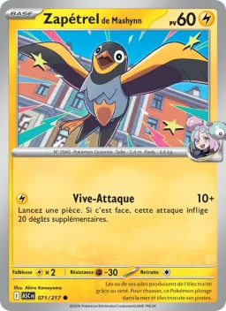 Carte Pokemon Zapétrel de Mashynn #071
