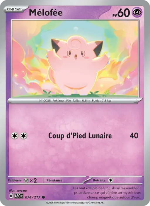 Carte Pokémon Mélofée 074/295 Commune Héros Transcendants