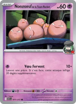 Carte Pokemon Noeunoeuf de la Team Rocket #077