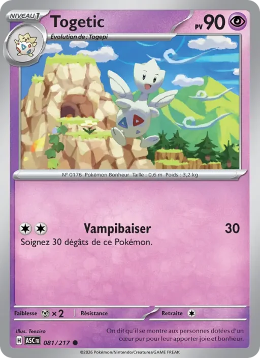 Carte Pokémon Togetic 081/295 Commune Héros Transcendants