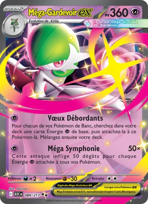 Carte Pokémon Méga-Gardevoir-ex 089/295 Double rare Héros Transcendants