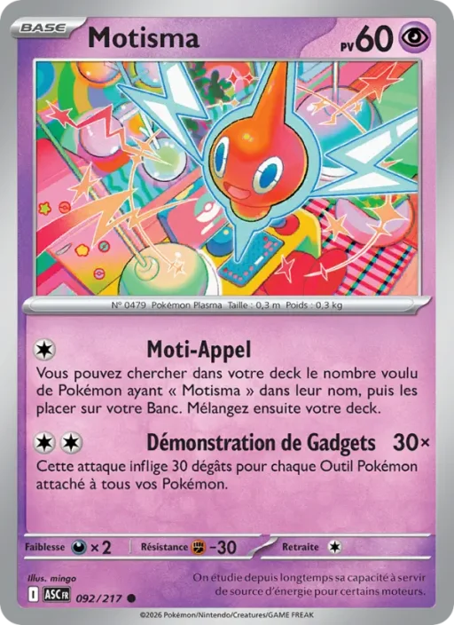 Carte Pokémon Motisma 092/295 Commune Héros Transcendants