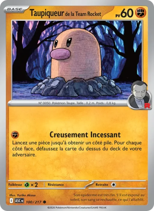 Carte Pokémon Taupiqueur de la Team Rocket 100/295 Commune Héros Transcendants