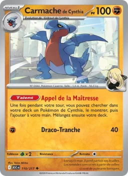 Carte Pokemon Carmache de Cynthia #110