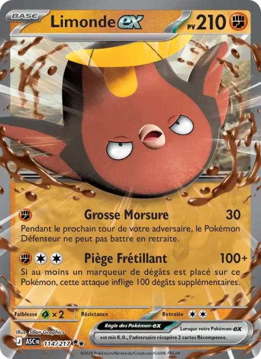 Carte Pokémon Limonde-ex 114/295 Double rare Héros Transcendants