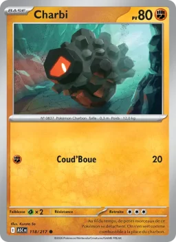 Carte Pokemon Charbi #118