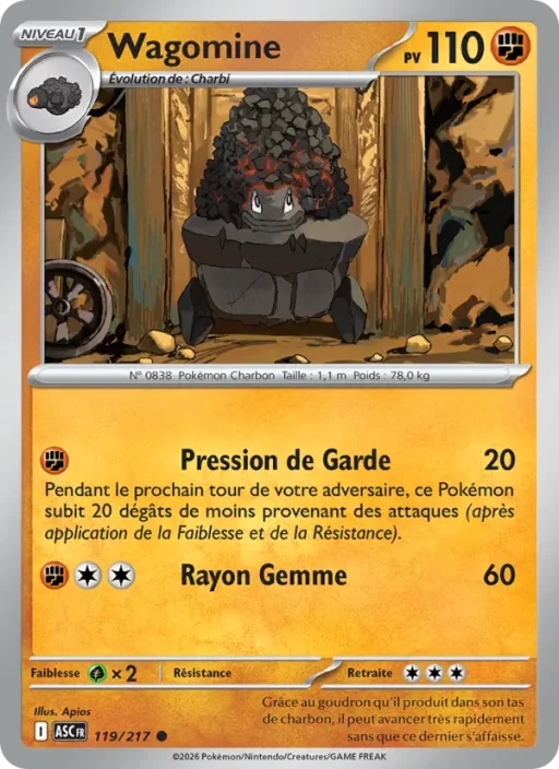 Carte Pokémon Wagomine 119/295 Commune Héros Transcendants