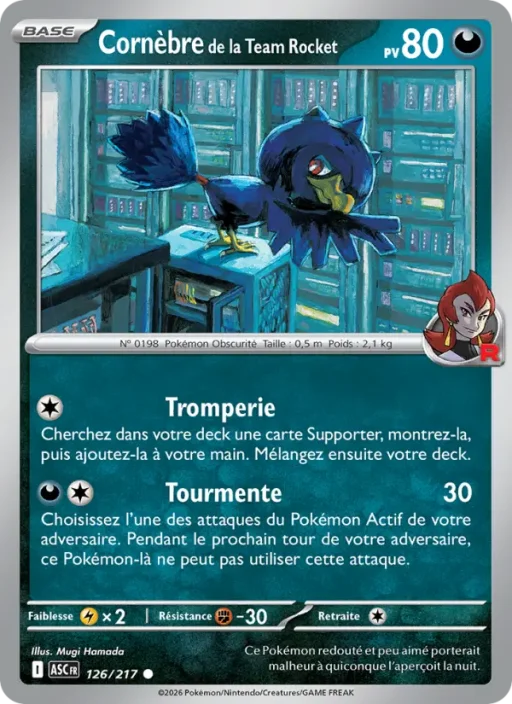 Carte Pokémon Cornèbre de la Team Rocket 126/295 Commune Héros Transcendants