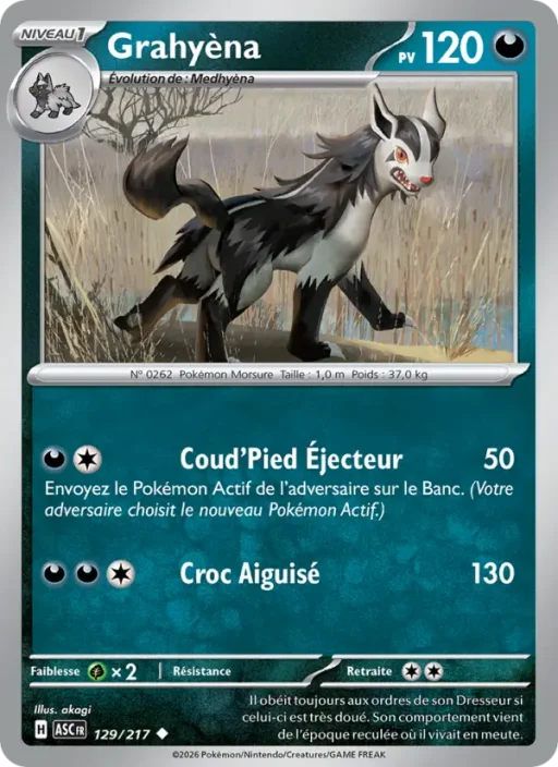 Carte Pokémon Grahyèna 129/295 Peu Commune Héros Transcendants