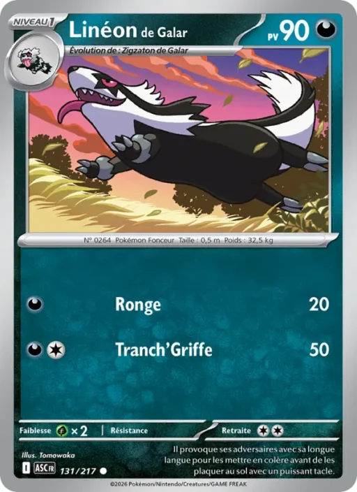 Carte Pokémon Linéon de Galar 131/295 Commune Héros Transcendants