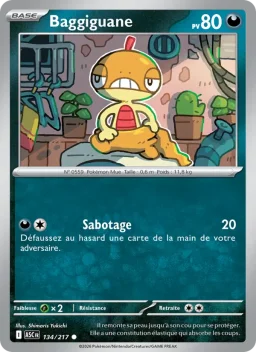 Carte Pokemon Baggiguane #134
