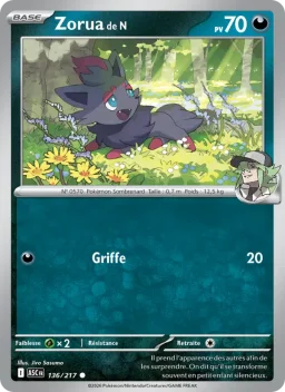 Carte Pokemon Zorua de N #136