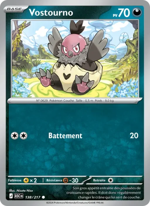 Carte Pokémon Vostourno 138/295 Commune Héros Transcendants