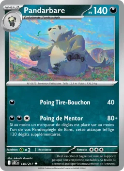 Carte Pokemon Pandarbare #140