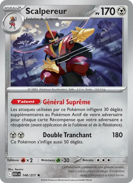 Carte Pokémon Scalpereur 148/295 Rare Héros Transcendants