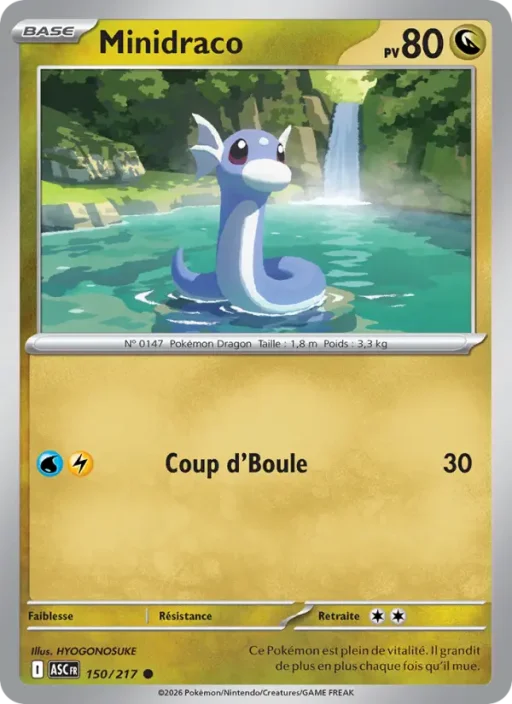 Carte Pokémon Minidraco 150/295 Commune Héros Transcendants