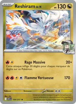 Carte Pokemon Reshiram de N #154