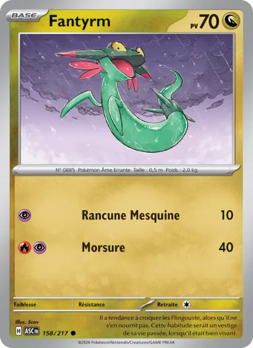 Carte Pokémon Fantyrm 158/295 Commune Héros Transcendants