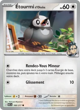 Carte Pokemon Étourmi d'Okuba #168