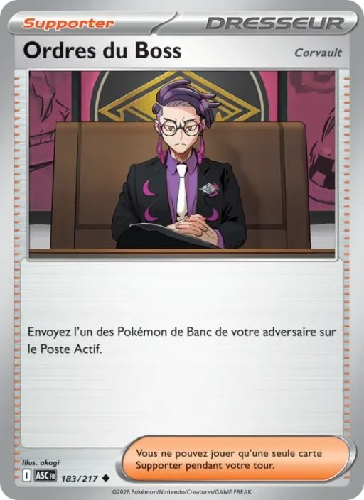 Carte Pokémon Ordres du Boss 183/295 Peu Commune Héros Transcendants