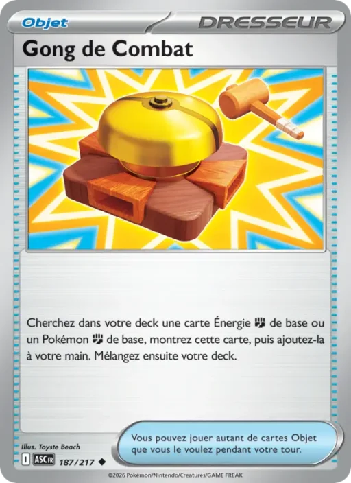 Carte Pokémon Gong de Combat 187/295 Peu Commune Héros Transcendants