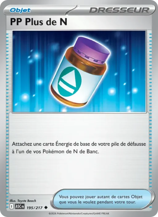 Carte Pokémon PP Plus de N 195/295 Peu Commune Héros Transcendants