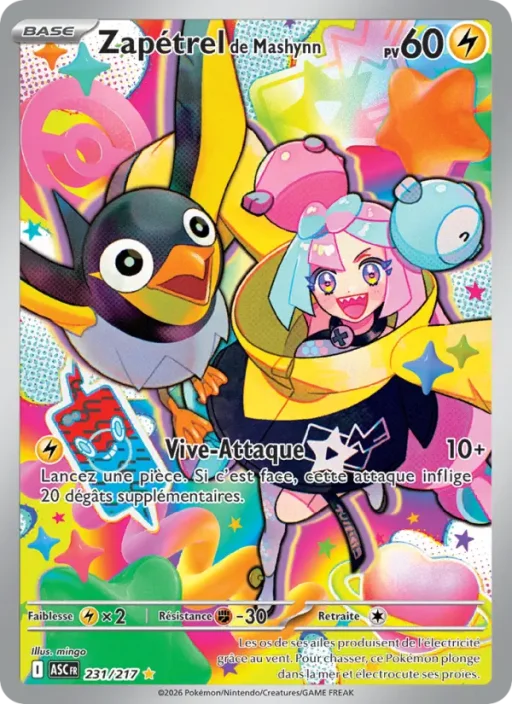 Carte Pokémon Zapétrel de Mashynn 231/295 Illustration rare Héros Transcendants