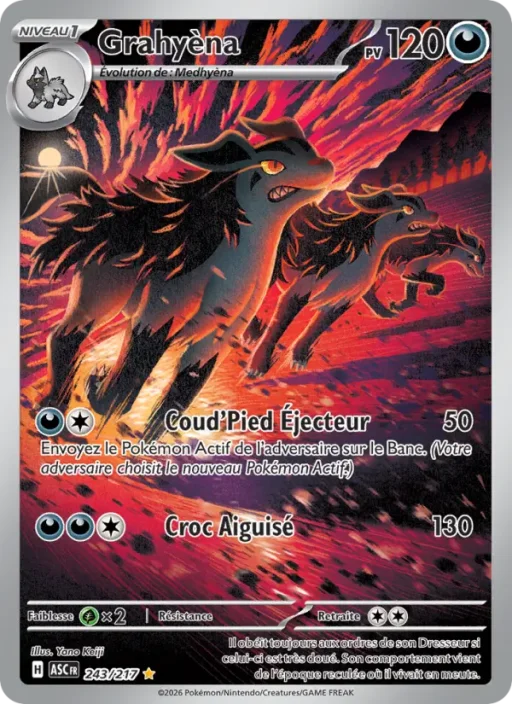 Carte Pokémon Grahyèna 243/295 Illustration rare Héros Transcendants