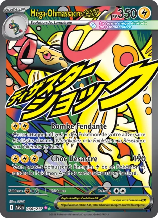Carte Pokémon Méga-Ohmassacre-ex 266/295 Ultra Rare Héros Transcendants